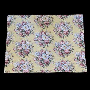 Vintage Ralph Lauren Sophie Brook Floral Yellow Cotton Tablecloth Cottagecore